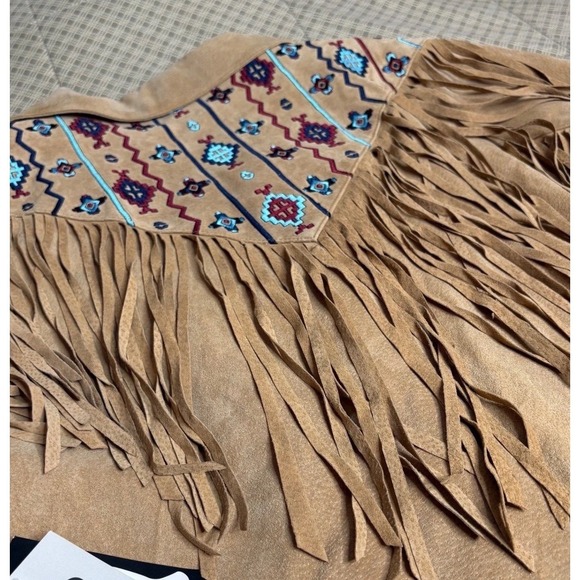 NWT Vintage Via Accenti Suede Fringe Jacket Women's 1X/2X Southwest Boho Western - Picture 2 of 16